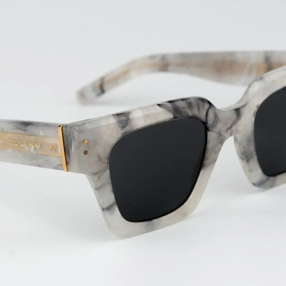 NEW D&G DG4413 342887 Grey Marble Grey Square Unisex Sunglasses